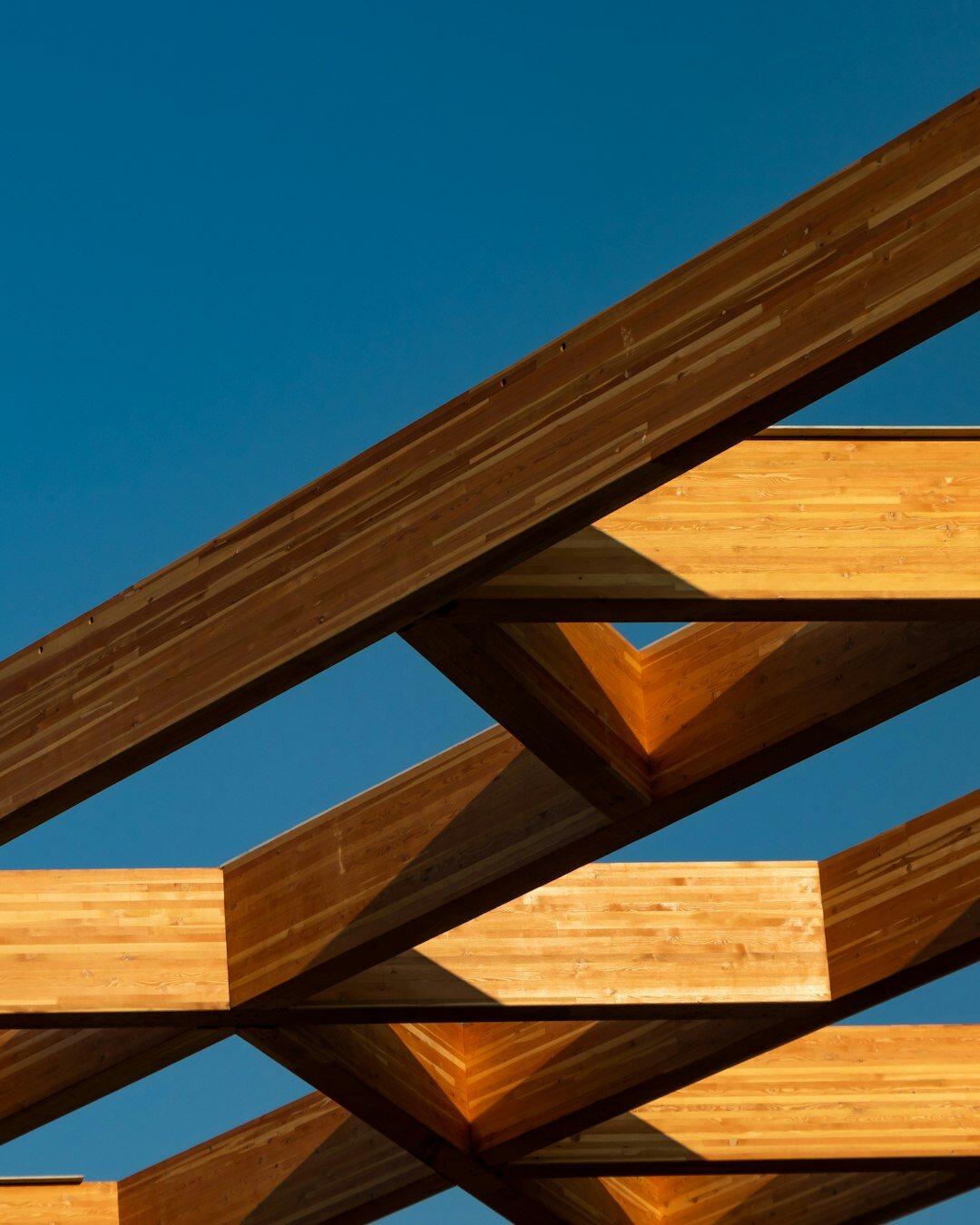 Detail of oak wood and travertine architectural materials